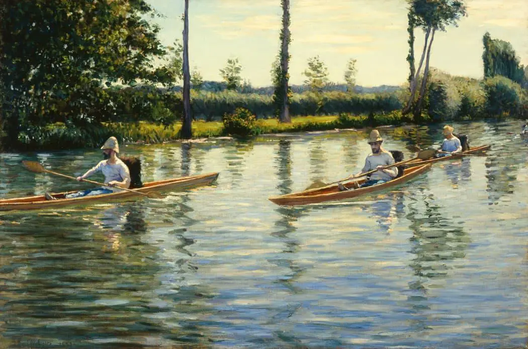 tableau libre de droits représentant des rameurs sur la Seine à Chatou